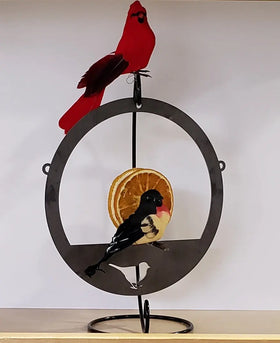 Bird Feeder - for fruit pieces and suet balls - The Metal Peddler Whimsical bird, dad garden, garden, outdoor life, whimsical