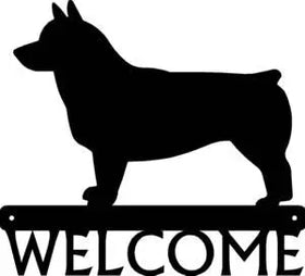 Swedish Vallhund Dog Welcome Sign - The Metal Peddler breed, Dog, porch, Swedish Vallhund, Welcome sign