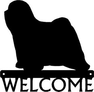 Tibetan Terrier Dog Welcome Sign - The Metal Peddler  breed, Dog, porch, Tibetan Terrier, welcome sign