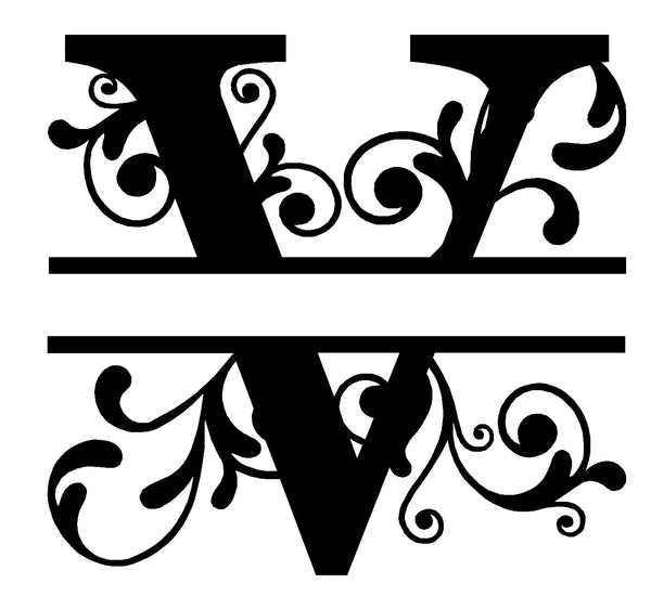 Vine Monogram Letter V with Your Name | The Metal Peddler