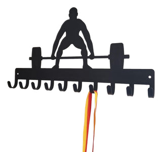Weightlifting Medal Holder - Display medals on 10 hooks - The Metal Peddler Medal Holders lifting, Medal Hanger, medal rack, sport, sport hooks, sporthooks, sports, weightlifting