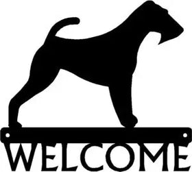 Welsh Terrier Dog Welcome Sign - The Metal Peddler breed, Dog, porch, Welcome sign, Welsh Terrier