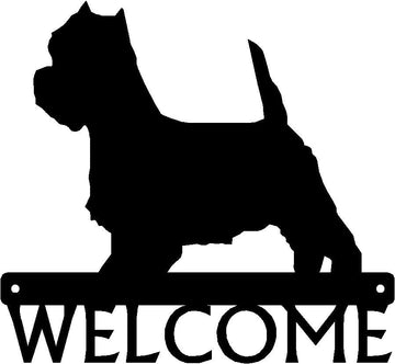 West Highland Terrier Dog Welcome Sign - The Metal Peddler  breed, Dog, porch, welcome sign, West Highland Terrier
