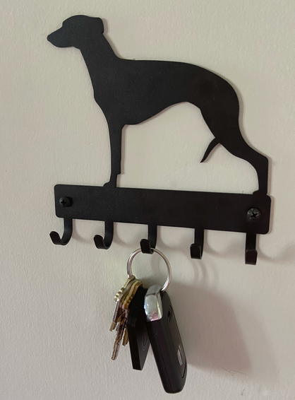Whippet Dog Key Rack/ Leash Hanger - The Metal Peddler Key Rack breed, Breed w, Dog, key rack, leash hanger, Whippet