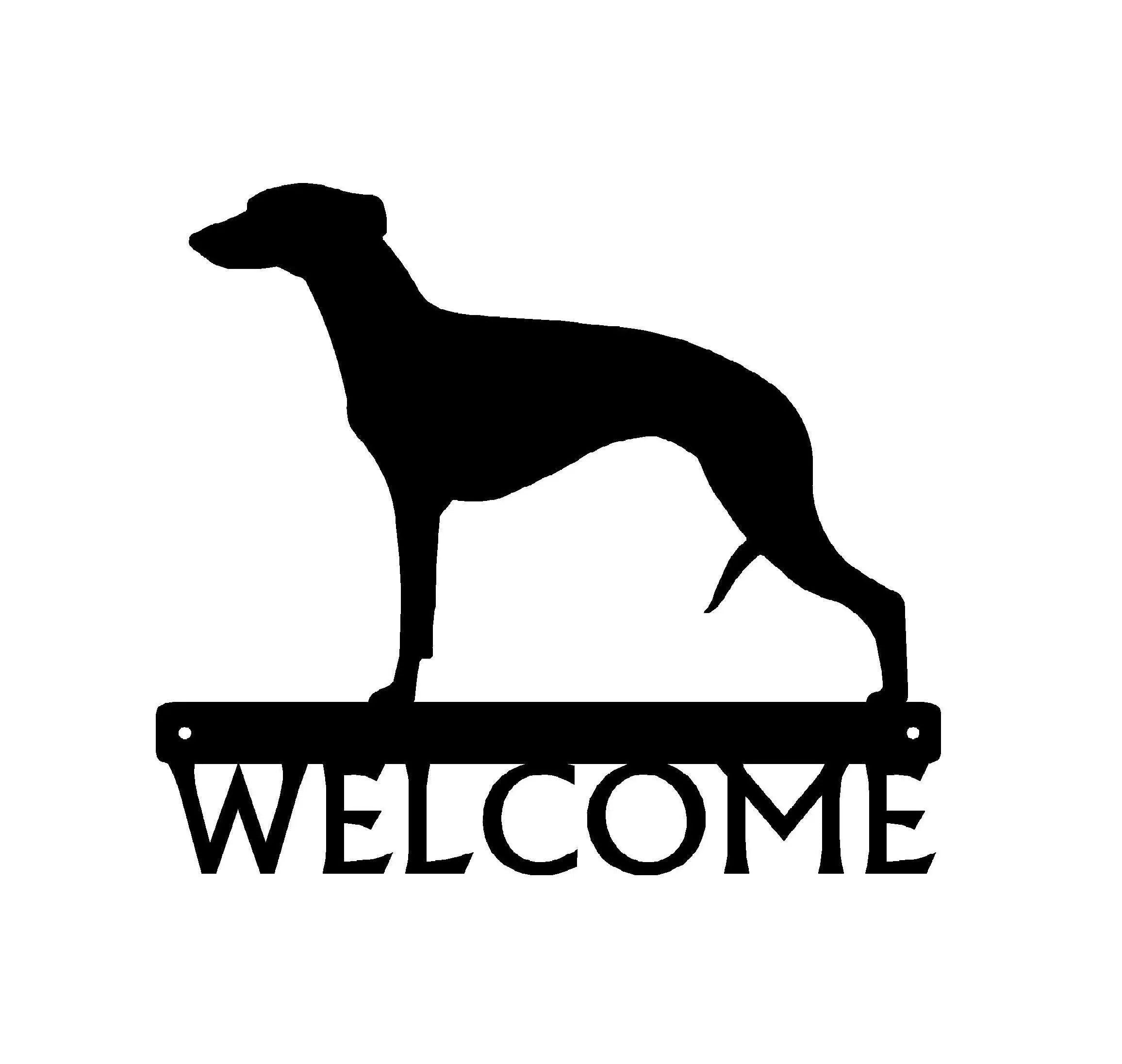 Whippet Dog Welcome Sign with Name Option | The Metal Peddler