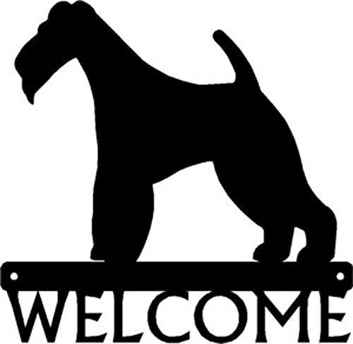 Wire Fox Terrier Dog Welcome Sign - The Metal Peddler  breed, Dog, porch, welcome sign, Wire Fox Terrier