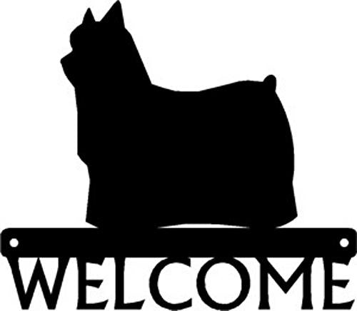 Yorkshire Terrier (Yorkie) Dog Welcome Sign - The Metal Peddler  breed, Dog, porch, welcome sign, Yorkie, Yorkshire Terrier