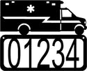 Ambulance EMT House Address Sign - The Metal Peddler Address Signs 911, Address sign, auto, automobile, EMT, House sign, Personalized Signs, personalizetext, porch, transportation, vehicles