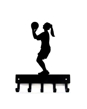 Basketball player (F) Key Rack - The Metal Peddler Key Rack basketball, key rack, medal hanger, sport, sport hooks, sporthooks, sports