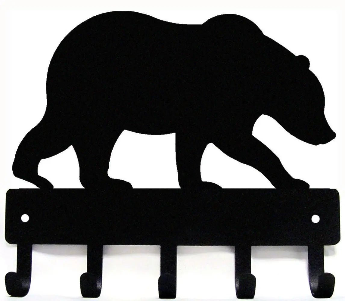 Bear #02 Key Rack with 5 Hooks | The Metal Peddler