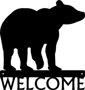 Bear #01 Welcome Sign - The Metal Peddler Welcome Signs bear, porch, Welcome sign