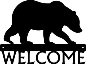 Bear #02 Welcome Sign - The Metal Peddler Welcome Signs bear, porch, Welcome sign
