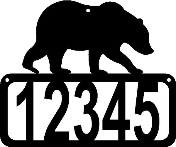 Bear 2 House Address Sign - The Metal Peddler Address Signs Address sign, bear, House sign, Personalized Signs, personalizetext, porch