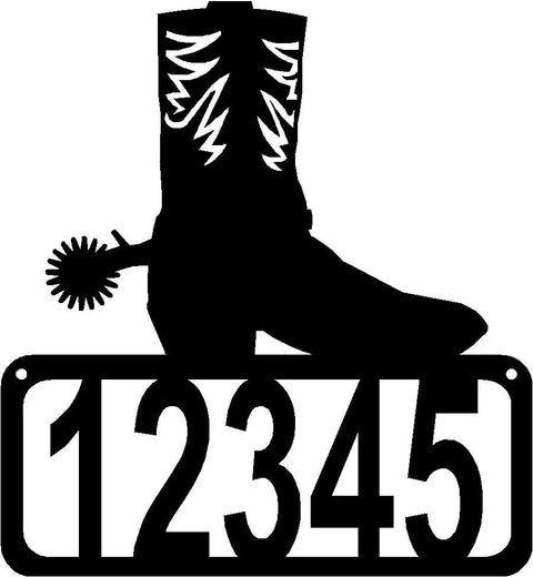 Cowboy Boot & Spur House Address Sign | The Metal Peddler