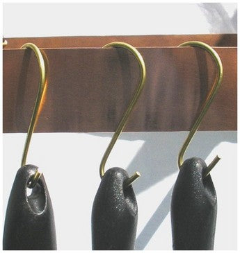 Brass Utensil Pot Rack Hooks (set of 4) - The Metal Peddler Pot Rack Hooks brass, hooks, pot hooks, storage hooks