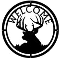Deer Buck Head Round Welcome Sign - The Metal Peddler Welcome Signs antlers, buck, deer, porch, round, welcome sign