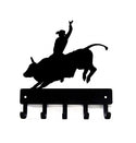 Bull Rider #01 - Rodeo Cowboy Key Rack with hooks - The Metal Peddler Key Rack bull rider, bullriding, country, cowboy, farm, key rack, not-dog, ranch, rodeo, western