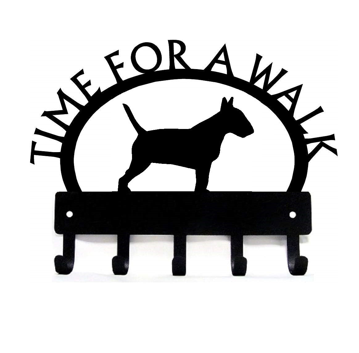 Bull terrier TIME FOR A WALK Dog Key Rack & Leash Holder - The Metal Peddler Key Rack breed, Breed B, Bull Terrier, Dog, key rack, leash rack