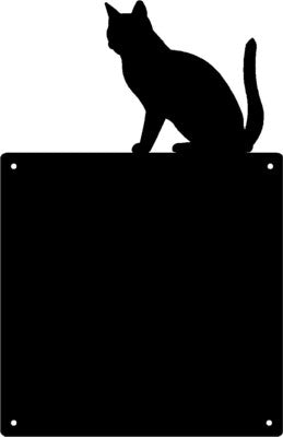 Cat sitting on top right corner- Magnetic Memo/ Bulletin Board - The Metal Peddler cat, Memo board