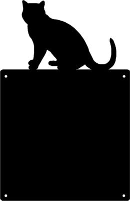 Cat sitting centered Magnetic Memo/ Bulletin Board - The Metal Peddler cat, Memo board