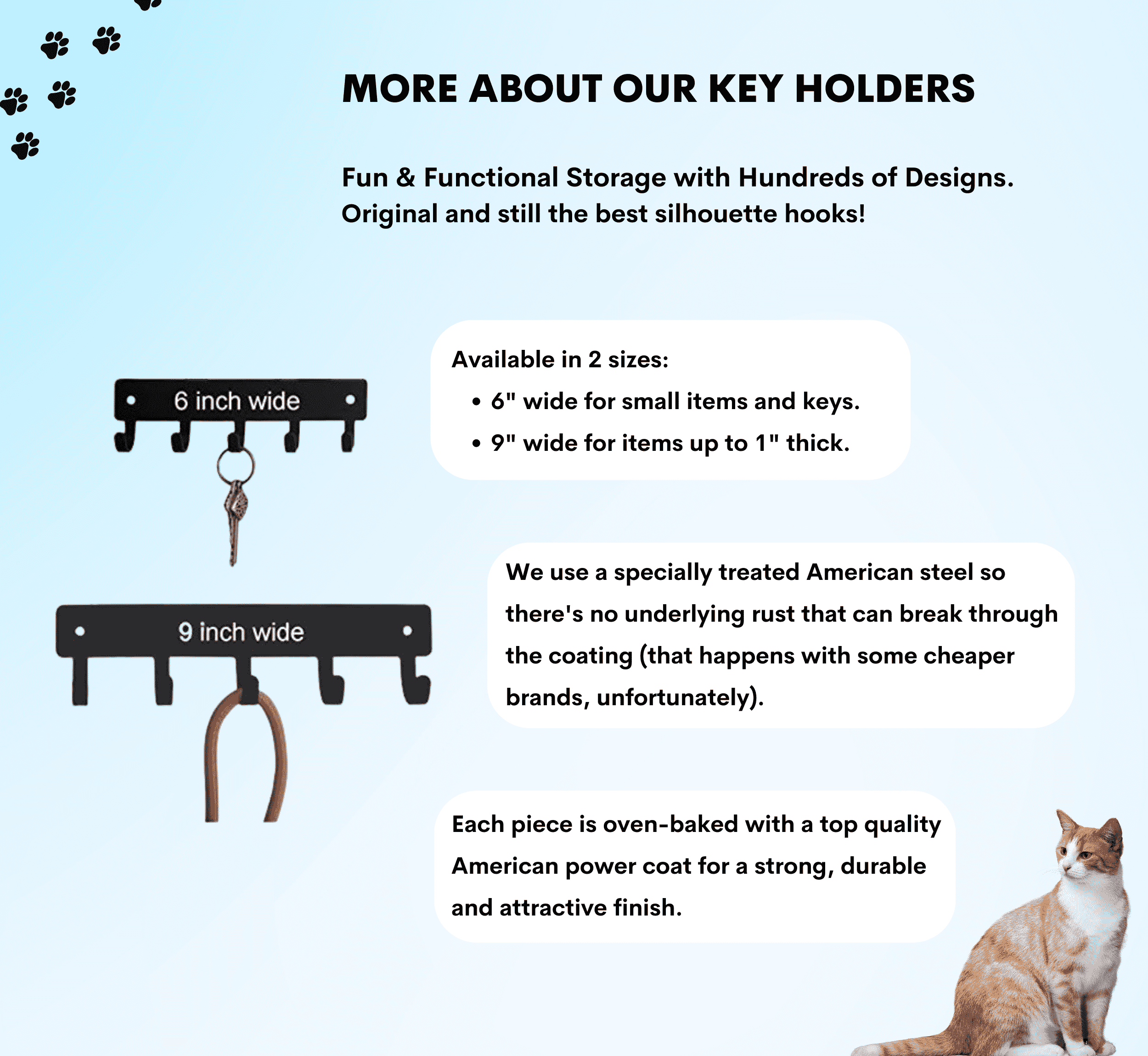 Cat #15 Key Rack with hooks - The Metal Peddler Key Rack Cat, key rack, not-dog
