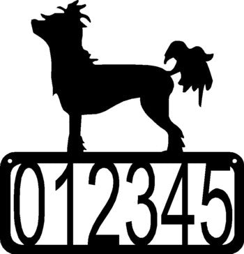 Chinese Crested Dog House Address Sign - The Metal Peddler Address Signs address sign, breed, Breed C, Chinese Crested, Dog, House sign, Personalized Signs, personalizetext, porch
