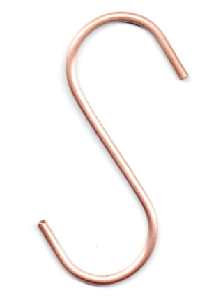 Copper S Shaped Pot Rack Hooks (set of 4) - The Metal Peddler Pot Rack Hooks copper, hooks, pot hooks, storage hooks