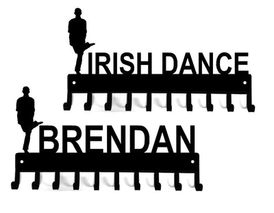 Irish Dance - Male #4- Personalized Medal Rack Organizer - The Metal Peddler Medal Holders dance, dance gifts, dancer, dancers, irish dance, medal rack, personalized dance, Personalized Gifts, personalizetext