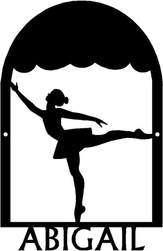 Dance Art Sign - Personalized Name Sign: Ballerina Dance #3 - The Metal Peddler  ballerina, ballet, dance, dance gifts, dance signs, dance wall art, personalized dance