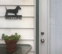 Dachshund Dog Welcome Sign or Custom Name - The Metal Peddler Welcome Signs breed, Breed D, custom, dachshund, Dog, Personalized Signs, personalizetext, porch, welcome sign, wiener dog