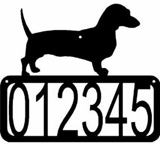 Dachshund Dog House Address Sign - The Metal Peddler Address Signs address sign, breed, Dachshund, Dog, House sign, Personalized Signs, personalizetext, porch