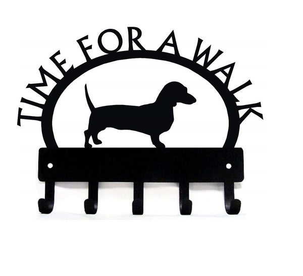 Dachshund TIME FOR A WALK Dog Key Rack & Leash Holder - The Metal Peddler Key Rack breed, Breed D, dachshund, Dog, doxie, key rack, leash rack, weiner dog