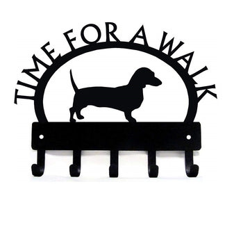 Dachshund TIME FOR A WALK Dog Key Rack & Leash Holder - The Metal Peddler Key Rack breed, Breed D, dachshund, Dog, doxie, key rack, leash rack, weiner Dog