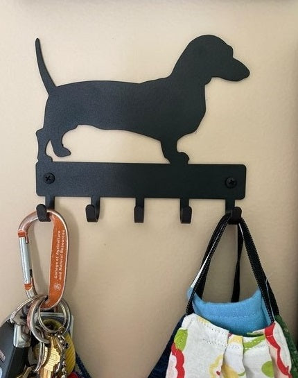 Dachshund Dog Key/ Leash Hanger - The Metal Peddler Key Rack breed, dachshund, Dog, key rack, leash Hanger