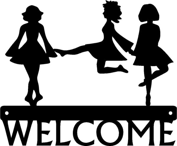 Irish Dance Trio Welcome Sign - The Metal Peddler Welcome Signs Dance, Irish Dance, porch, welcome sign