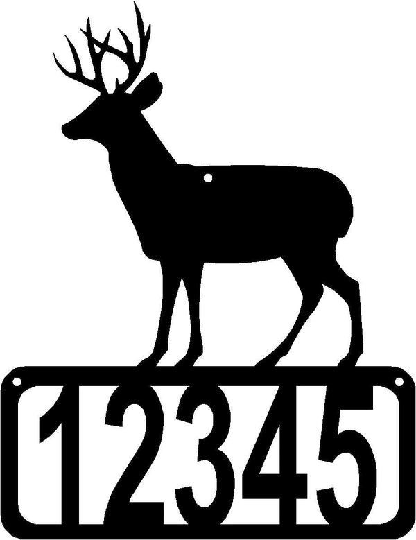 Deer 1 Buck House Address Sign - The Metal Peddler Address Signs Address sign, antlers, deer, House sign, Personalized Signs, personalizetext, porch