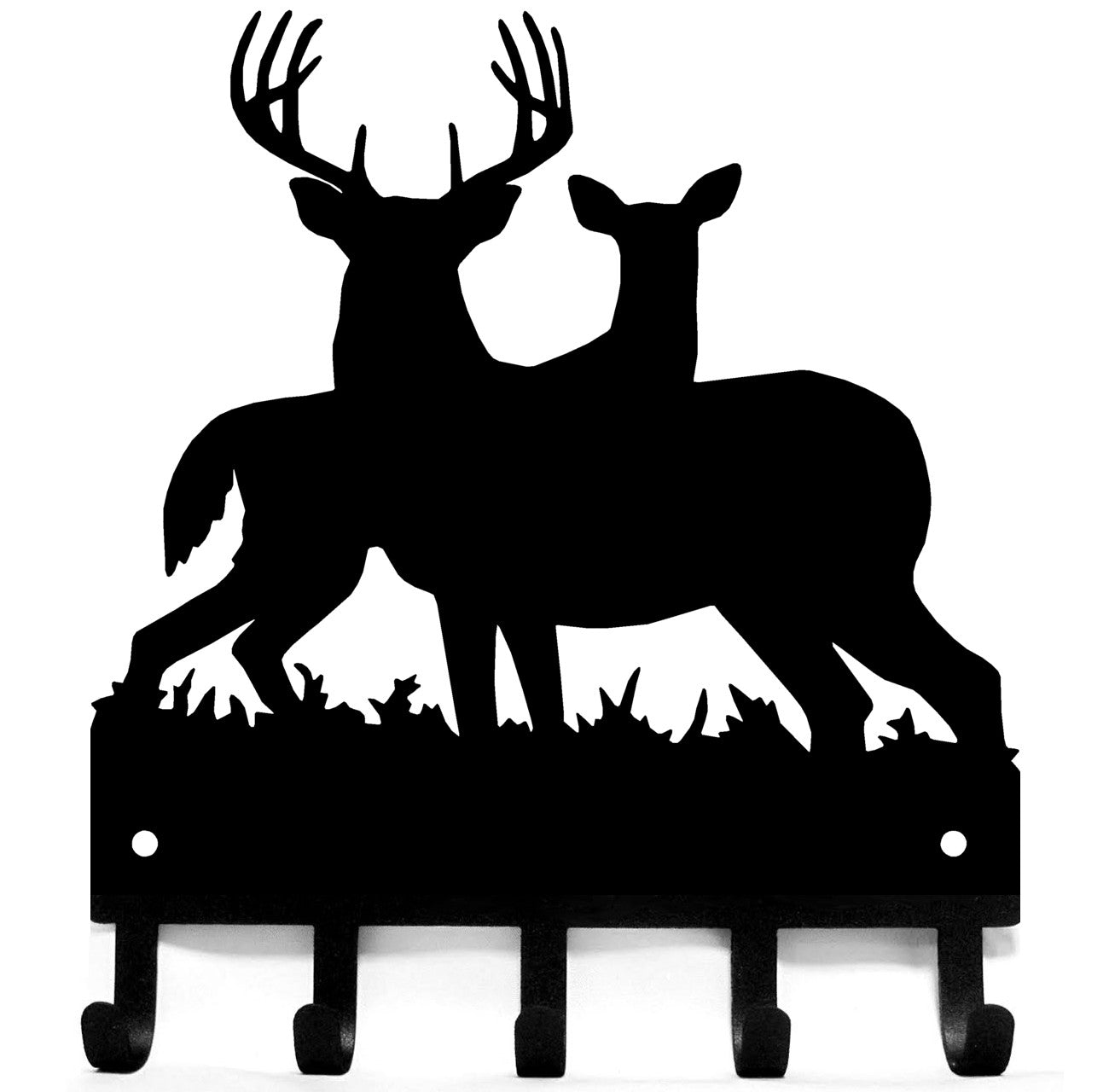Deer Doe and Buck Family #1 - Key Rack - The Metal Peddler Key Rack antlers, buck, deer, doe, key rack, wildlife
