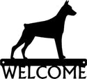 Doberman Dog Welcome Sign or Custom Name - The Metal Peddler Welcome Signs breed, Breed D, custom, Doberman, Dog, Personalized Signs, personalizetext, porch, welcome sign