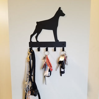 Doberman Pinscher Dog Key Rack/ Leash Hanger - The Metal Peddler Key Rack breed, Doberman, Dog, key rack, leash Hanger
