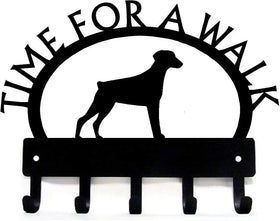 Doberman TIME FOR A WALK Dog Key Rack & Leash Holder - The Metal Peddler Key Rack breed, Breed D, Doberman, Dog, key rack, leash rack