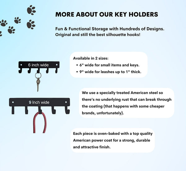 Border Collie Dog Key Rack/ Leash Hanger - The Metal Peddler Key Rack Border Collie, breed, Dog, farm, key rack, leash hanger
