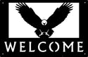 Eagle Flying front view Welcome Sign 17x11 - The Metal Peddler Welcome Signs 17x11, porch, Welcome sign