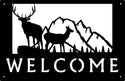 Elk Overlook Welcome Sign 17x11 - The Metal Peddler Welcome Signs 17x11, antlers, elk, porch, welcome sign