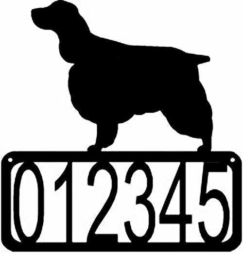 English Springer Spaniel Dog House Address Sign - The Metal Peddler Address Signs address sign, breed, Dog, English Springer Spaniel, House sign, Personalized Signs, personalizetext, porch