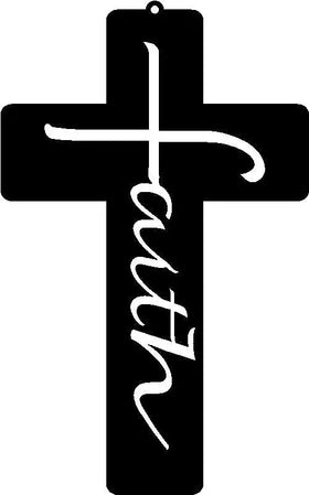 Faith Cross - 3 sizes - The Metal Peddler  church, cross, religious, wall art