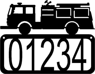 Fire Truck/ Fire Engine House Address Sign - The Metal Peddler Address Signs 911, Address sign, auto, automobile, EMT, trades, transportation, vehicles