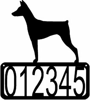 German Pinscher Dog House Address Sign - The Metal Peddler Address Signs address sign, breed, Dog, German Pinscher, House sign, Personalized Signs, personalizetext, porch