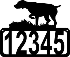 German Shorthaired Pointer Dog on Point Dog House Address Sign - The Metal Peddler Address Signs address sign, breed, Dog, German Shorthaired Pointer, GSP, House sign, Personalized Signs, personalizetext, porch