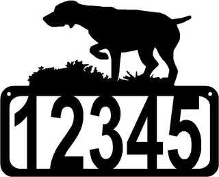 German Shorthaired Pointer Dog on Point  Dog House Address Sign - The Metal Peddler Address Signs address sign, breed, Dog, German Shorthaired Pointer, GSP, House sign, Personalized Signs, personalizetext, porch