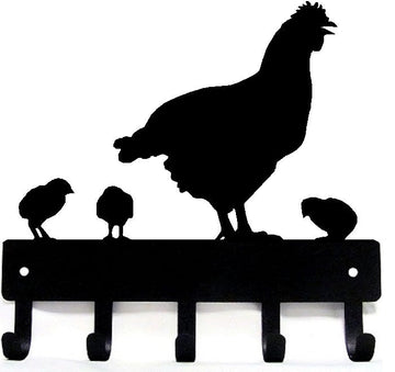 Hen & CHickens - Key Holder/ Rack - The Metal Peddler Key Rack chicken, farm, key rack, rooster